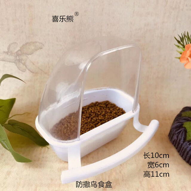 Bird Cage Feeder Hanging Bowl Plastic parrot Food Container