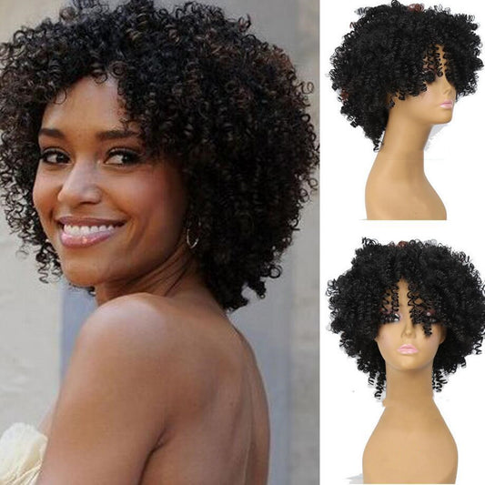 Black short hair curly hair