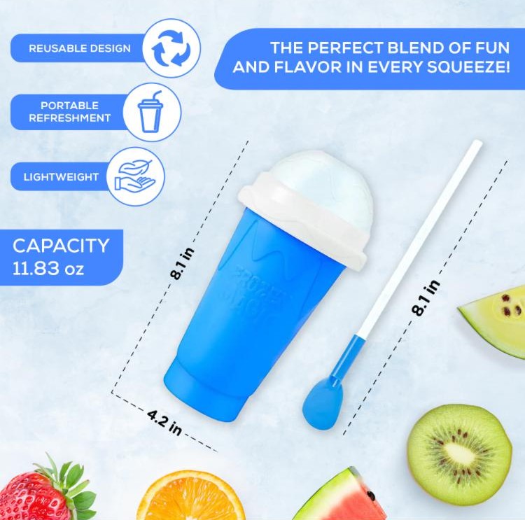 Multi-Function Smoothie, Slushy, and Ice Cream Cup with Lid