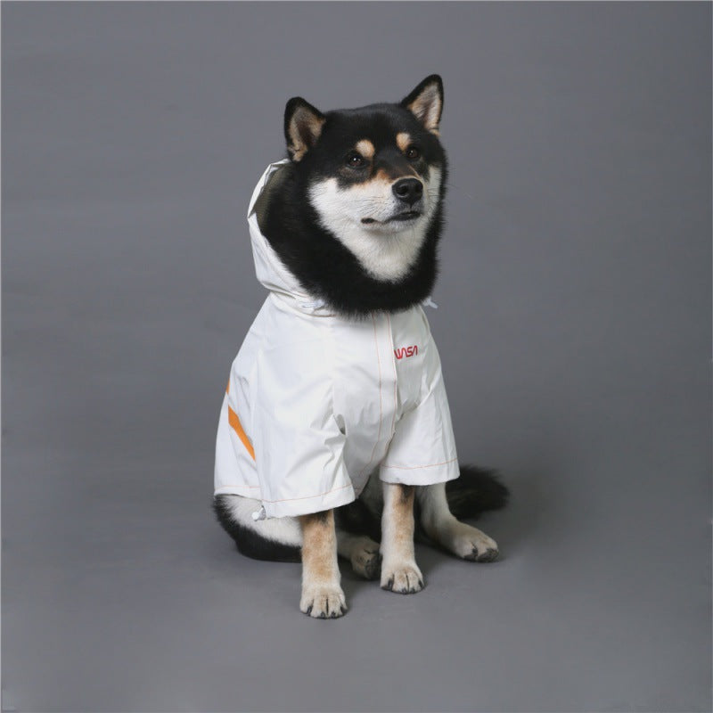 Tide Brand Windproof Rainproof Reflective Space Suit Pet Raincoat