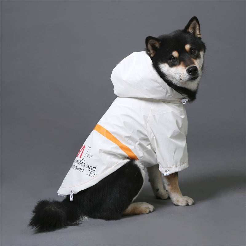 Tide Brand Windproof Rainproof Reflective Space Suit Pet Raincoat